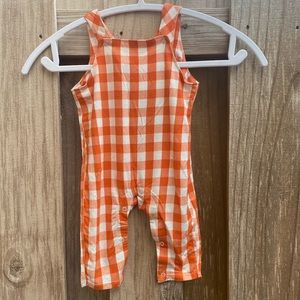 Angel Dear Orange Gingham Overalls Unisex Baby 3 - 6 Months